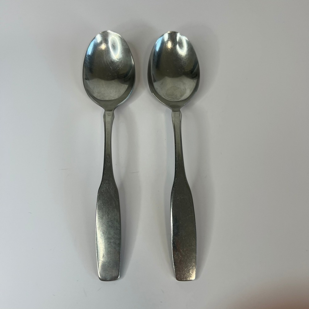 2 Set Oneida Paul Revere Stainless Steel Dinner Spoons 7" Classic Colonial Style